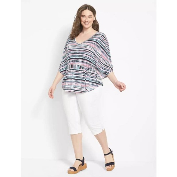 Lane Bryant Multicolor Striped Blouse - Picture 12 of 12